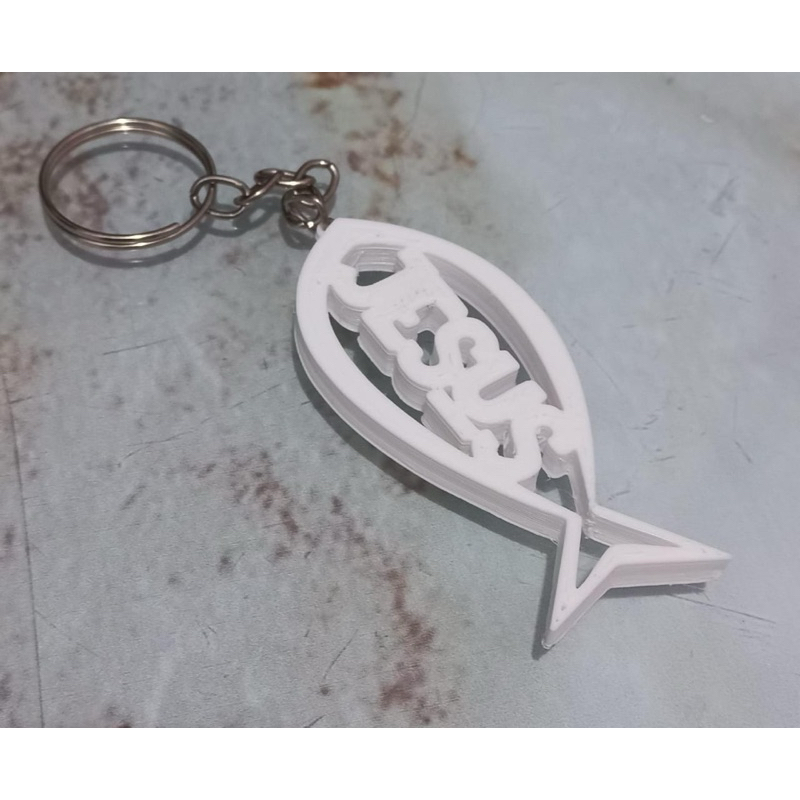 Chaveiro Peixe Cristão Jesus em 3D | Símbolo da Fé | Presente Religioso | Acessório Cristão Decorativo | The chosen