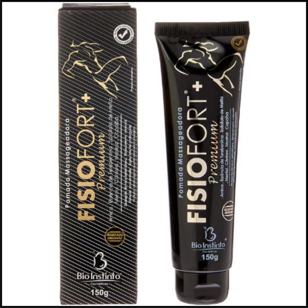Pomada Fisiofort Preta Premium 150g Bio Instinto Original Alivio Imediato Para Dores Intensas