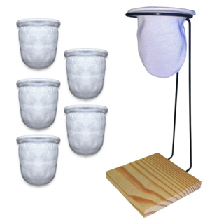 Mini Coador De Café De Pano Individual Com Suporte + 5 Refil em Oferta na Shopee