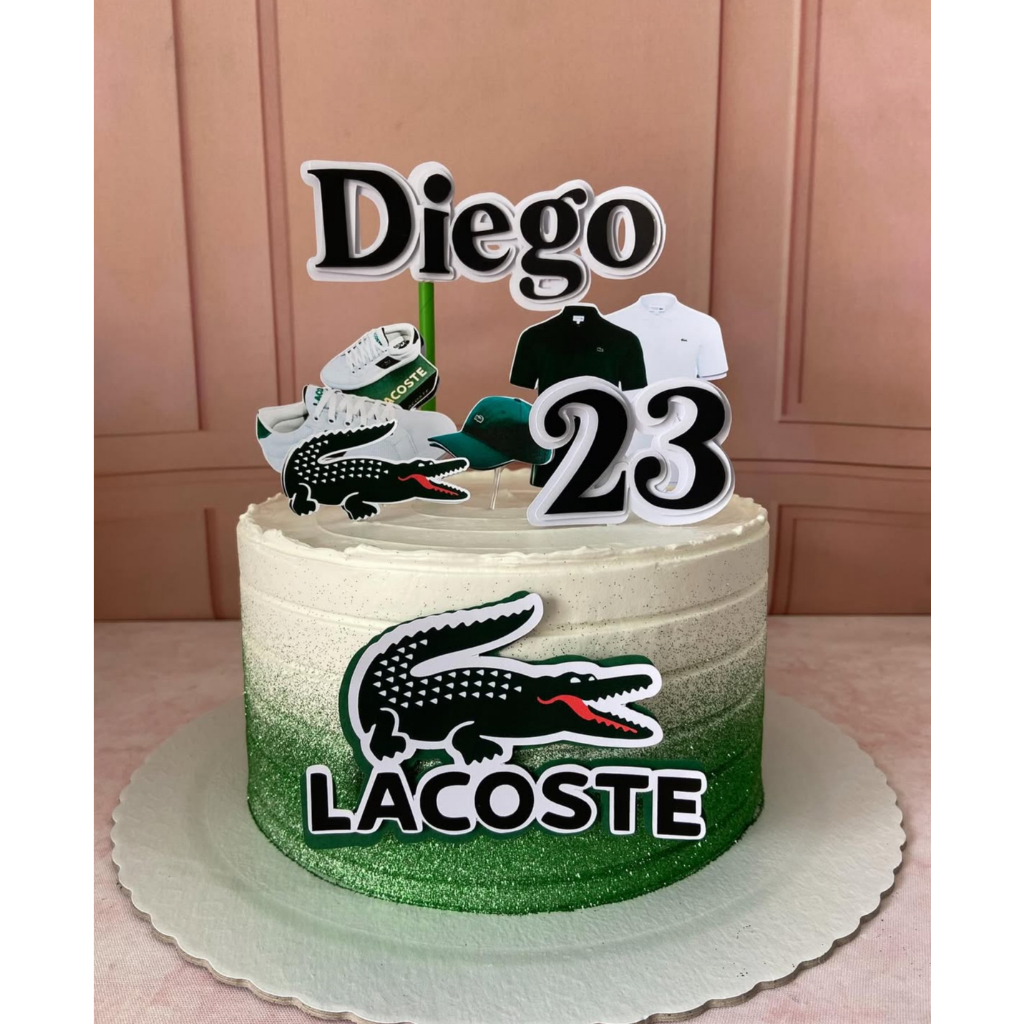 Topo de bolo Personalizado Jacaré Lacoste