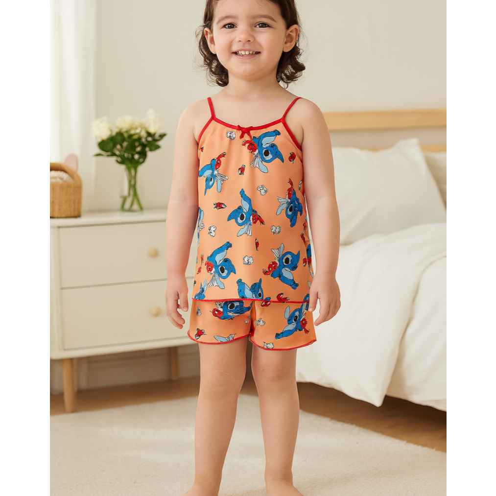 Baby Doll Infantil Pijama Feminino Short Personagens Verão Alça