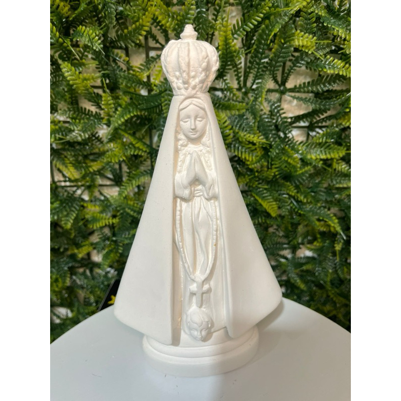 Imagem De Nossa Senhora Aparecida Manto Liso - 22cm - Em Gesso Cru n6 em Oferta na Shopee
