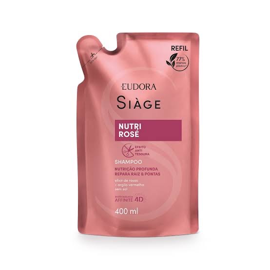 Refil Shampoo Eudora Siàge Nutri Rosé 400ml em Oferta na Shopee