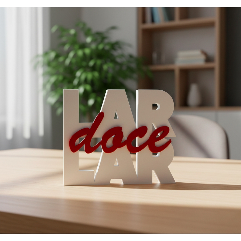 Letreiro Decorativo Lar Doce Lar Moderno | Enfeite para Sala, Hall e Casa Aconchegante