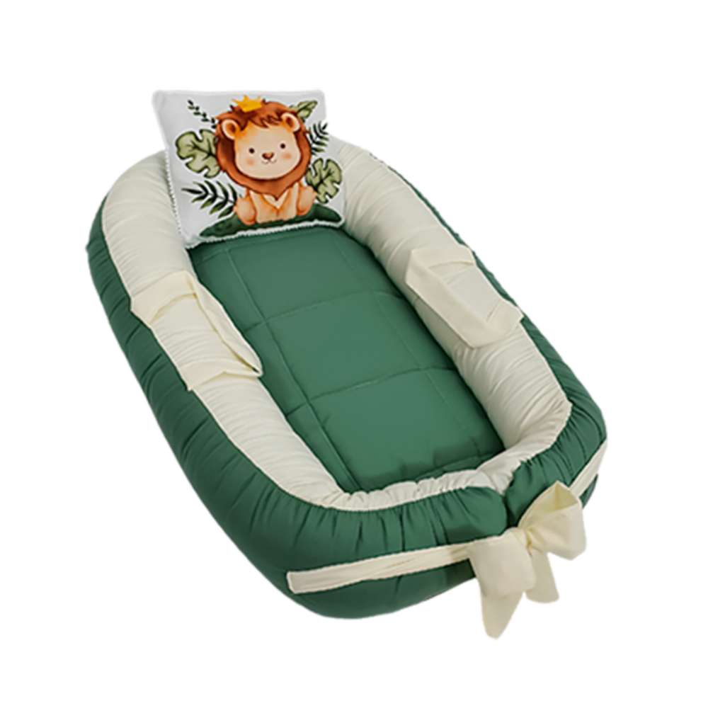 Ninho Redutor de Berço com Laço e Zíper + Almofadinha Varias Estampas Matelado Extra Grande em Oferta na Shopee