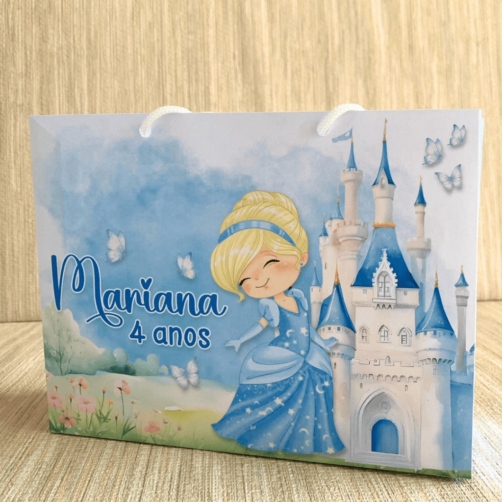 SACOLINHA PERSONALIZADA CINDERELA | PEGUE E MONTE | Surpresa | Lembrancinha | Mimos | Aniversário