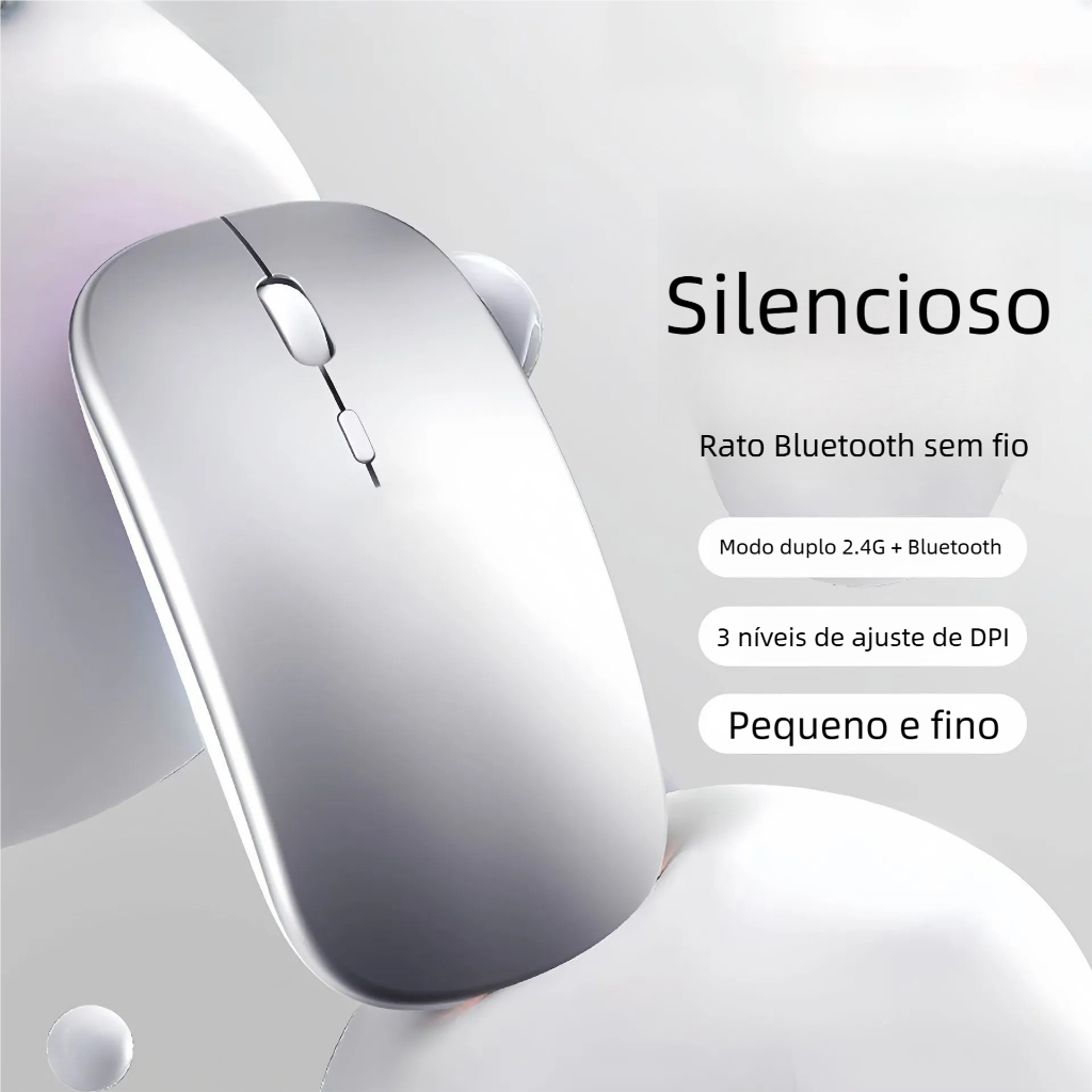 Mouse Sem Fio Home Office - Recarregável com Bateria Interna e LED RGB em Oferta na Shopee