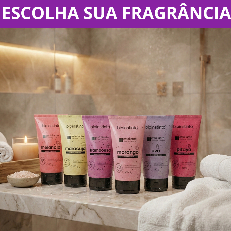 Esfoliante Corpo e Rosto Skin Care e Banho Premium Hidratação e limpeza profunda 150g em Oferta na Shopee