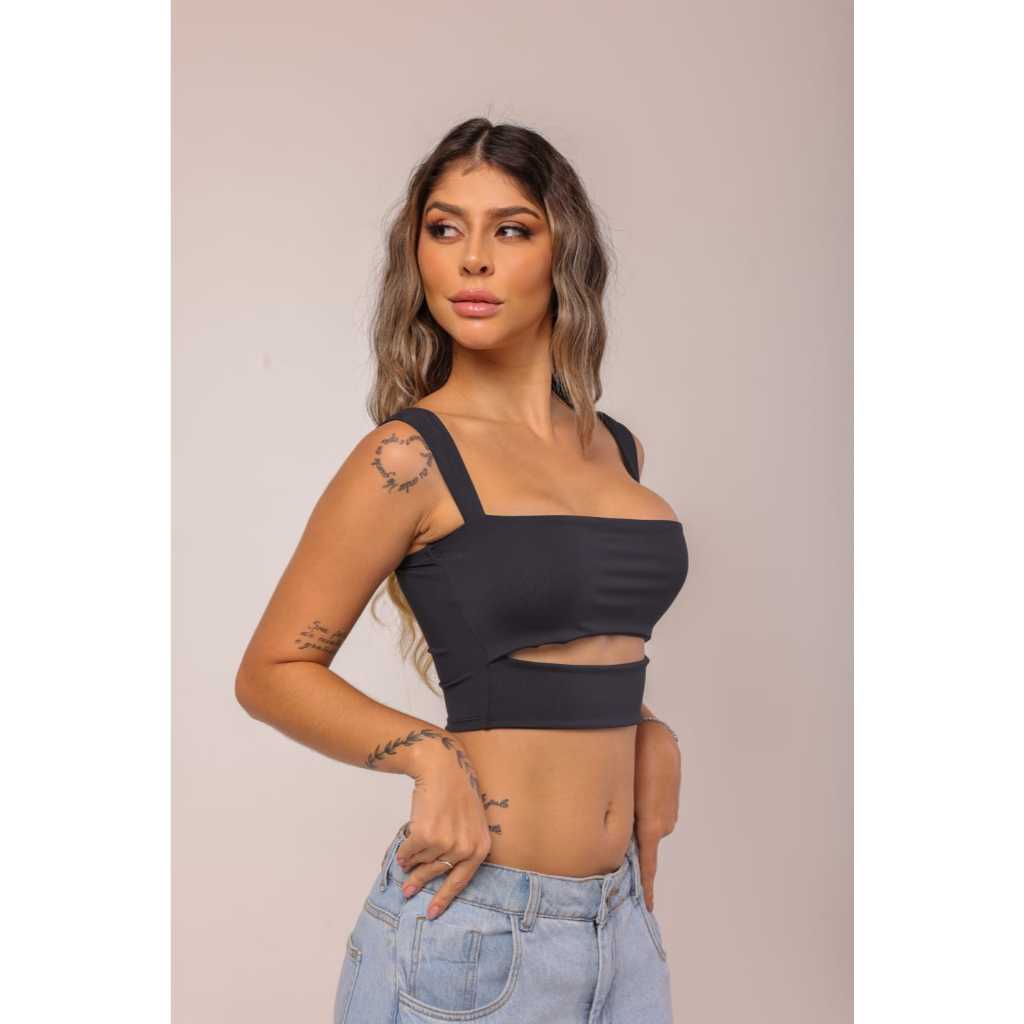 TOP Cropped Feminino, Tendencia Verão, Moda Gringa Blogueira, Blusa feminina estilosa, sexi, Modinha