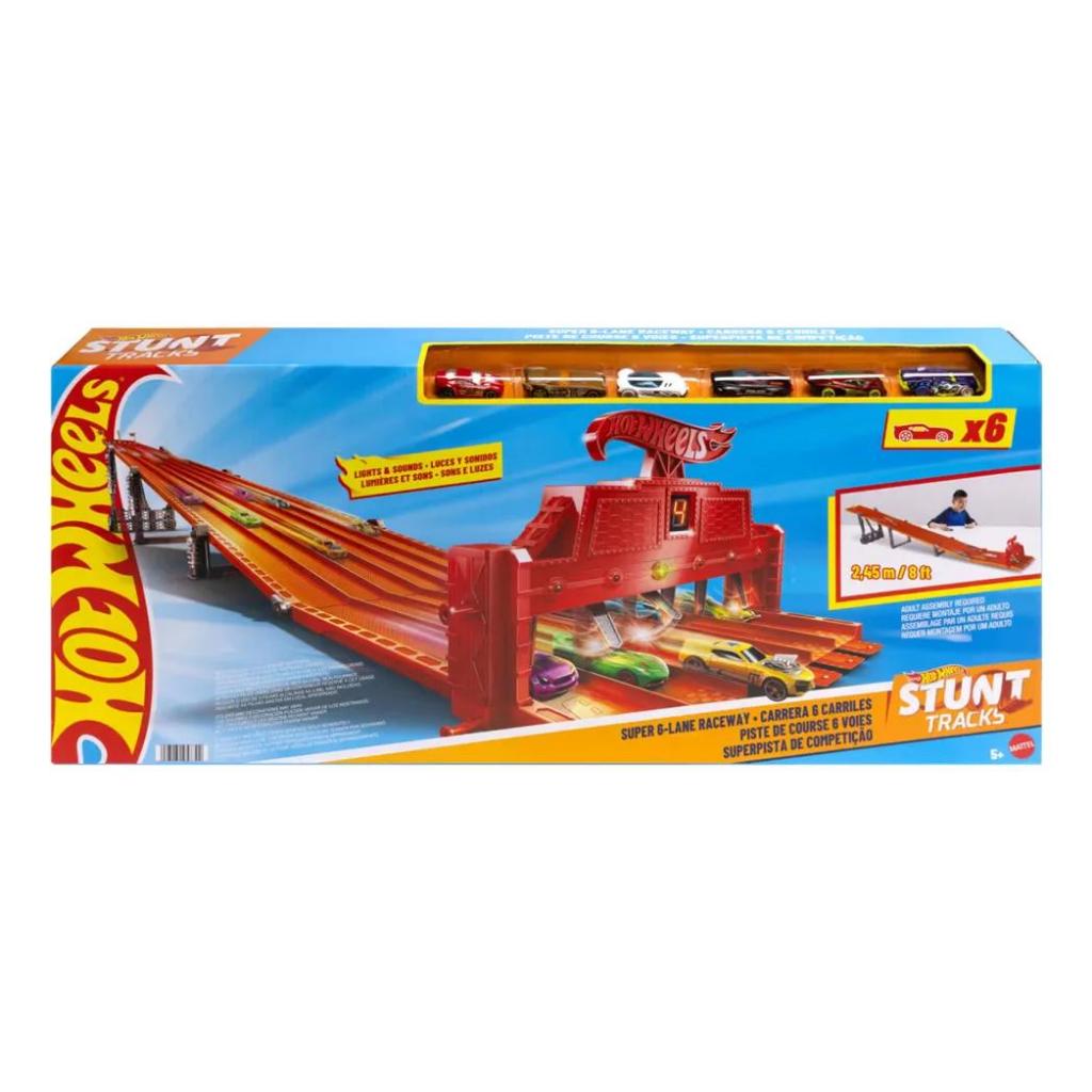 Mattel Hot Wheels Super 6 Lane Raceway Playset V1983 em Oferta na Shopee