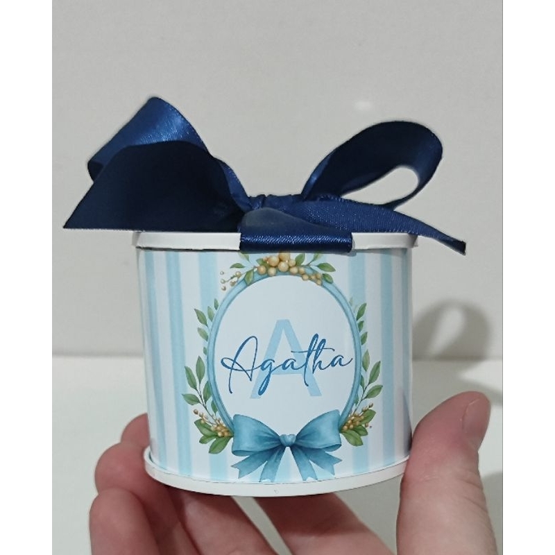 Kit 10 Tubolatas 5x6 Personalizadas NOME AZUL - Lembrancinha Maternidade/Festa Infantil/ Chá de bebê - DIVERSOS TEMAS