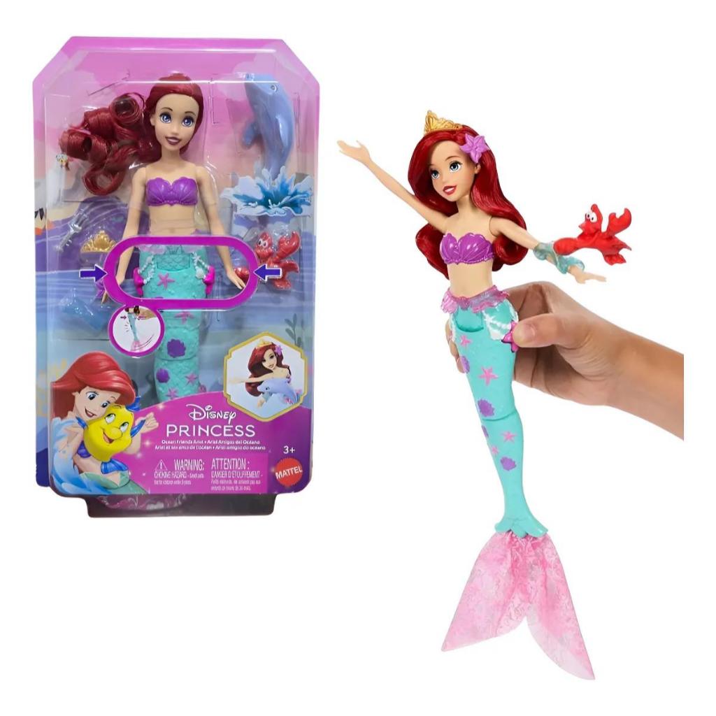 Disney Princess Boneca Ariel, Amigos Do Oceano Mattel Jfc39 em Oferta na Shopee