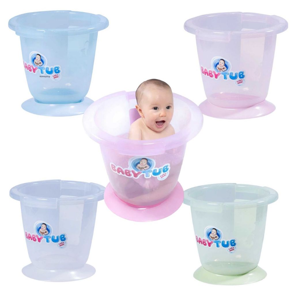 Banheira de bebê Babytub de 0 a 6 meses modelo tradicional infantil nas cores: Azul - Rosa - Verde candy - Transparente
