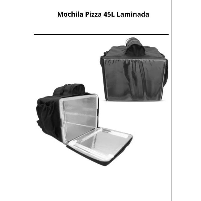 Bag Mochila Pizza 45L Térmica Ifood Delivery Laminada Reforçado Bolsa Entrega Motoboy