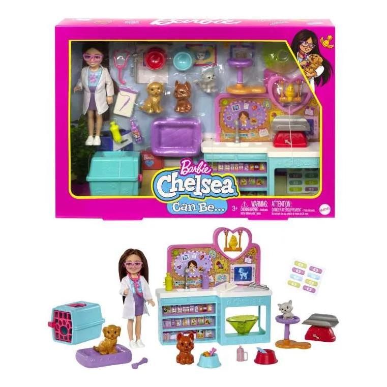 Boneca Barbie Chelsea Posso Ser Veterinária Mattel Hgt12 em Oferta na Shopee