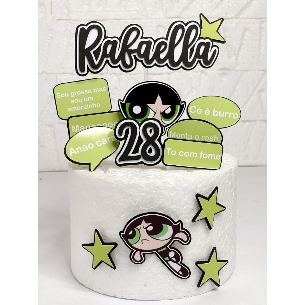 Topo de bolo Docinho Meninas Super Poderosas Aniversário Decoração de bolo personalizada