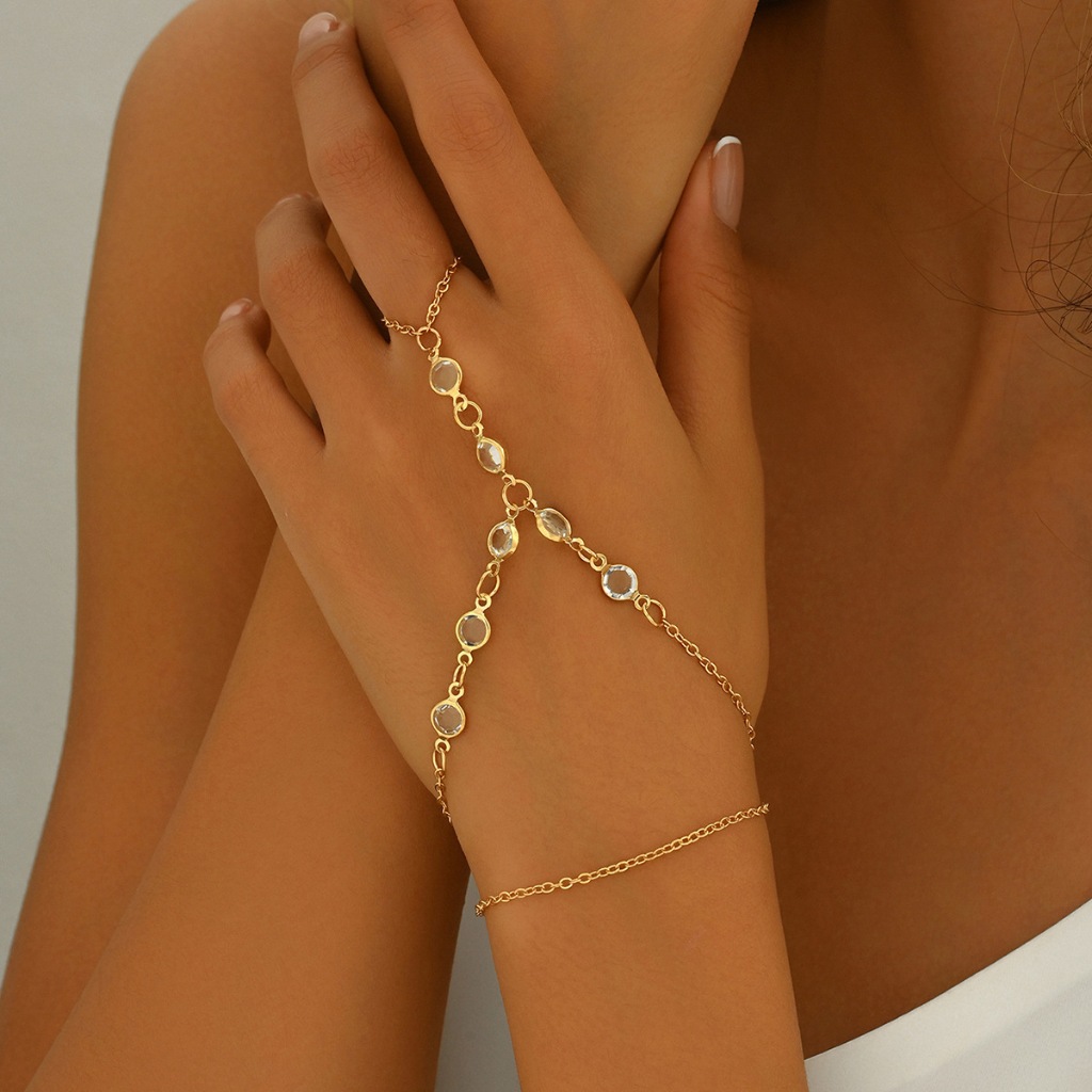 Conjunto Pulseira Banho de Prata 925 ou Ouro 18K: Mão + Dedo com Zircônias em Oferta na Shopee