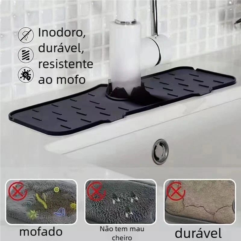 Silicone Protetor Torneira Cozinha - Tapete Absorvente para Banheiro