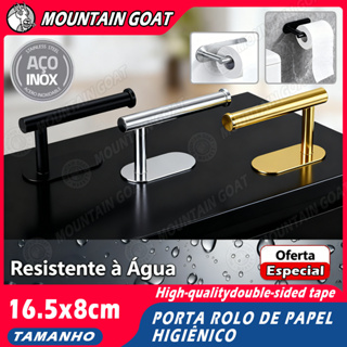 Porta Papel Higiênico em Aço Inox Cromado Para Parede e Sanitário Suporte Com Auto Adesivo em Oferta na Shopee