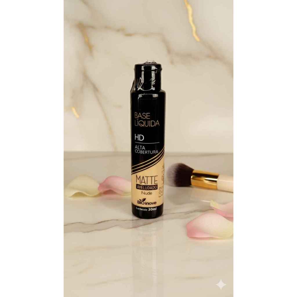 Base Líquida HD Bio Inove 30ml | Alta Cobertura | Acabamento Profissional | Longa Duração