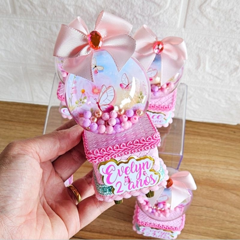 Caixa Acrilica Personalizado Jardim Encantado Das Borboletas Lembrancinhas Lembrancinha Kit Festa PRONTA ENTREGA