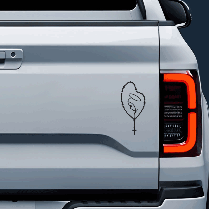 Adesivo Terço Nossa Senhora Aparecida Vazado Premium Carro Moto Recorte Fácil Aplicar prova de água em Oferta na Shopee