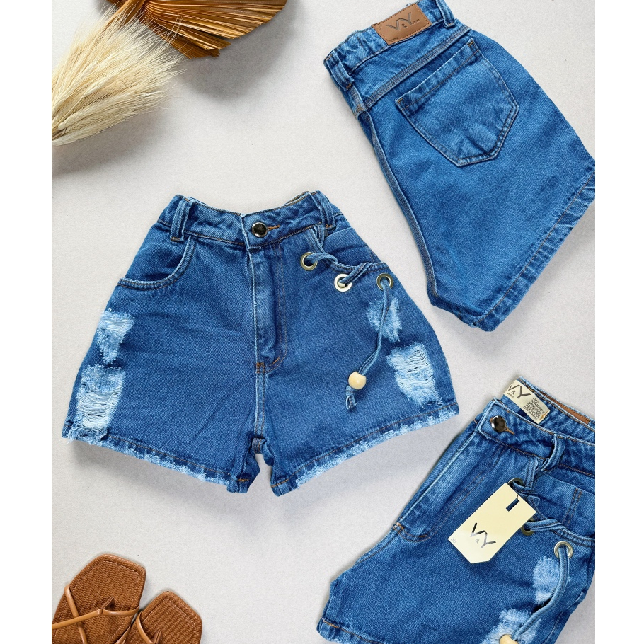 Short Jeans Feminino Coquinho qualidade premium bolso estiloso luxo em Oferta na Shopee
