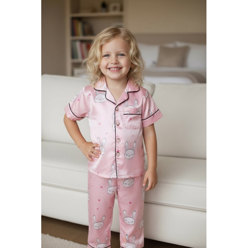 Pijama Infantil Coelhinho e Corações