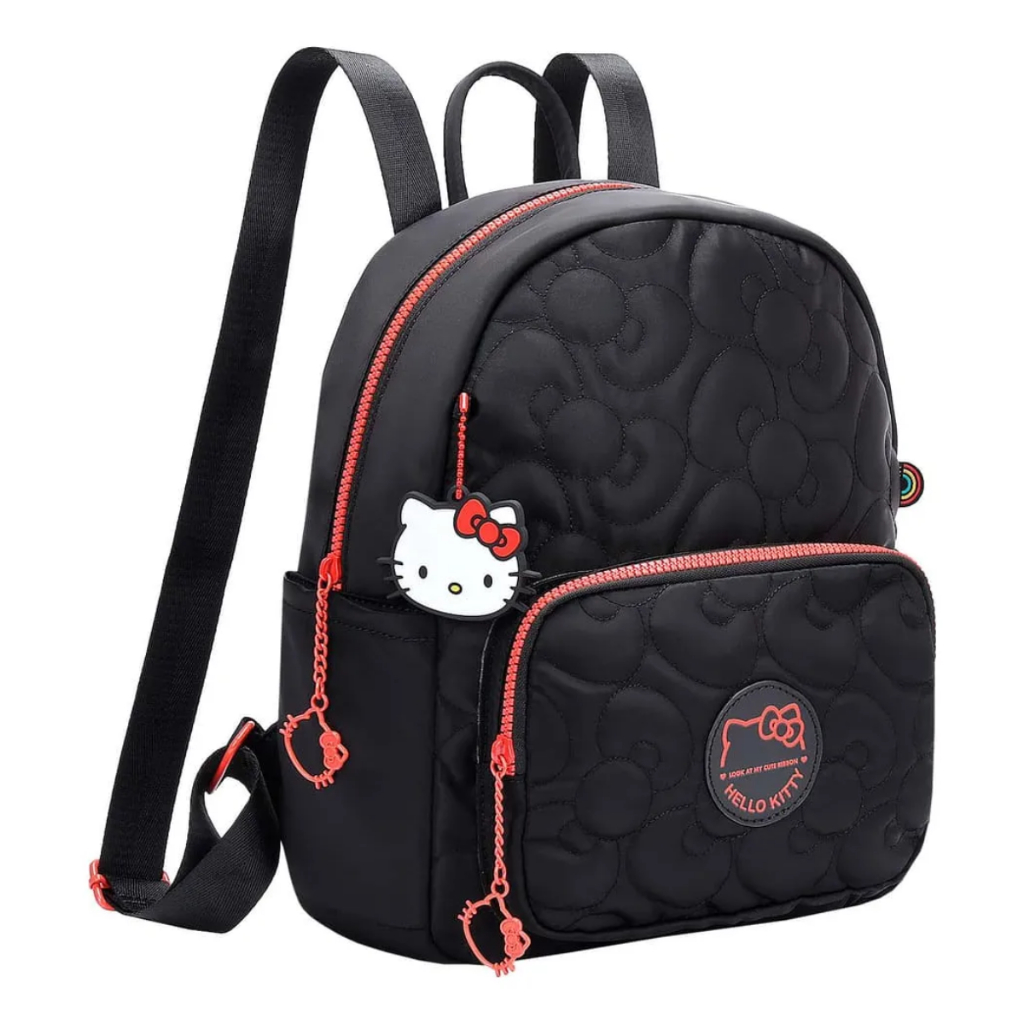 Mochila Feminina Passeio Hello Kitty Detalhes Laços E Chaveiro Volta As Aulas em Oferta na Shopee