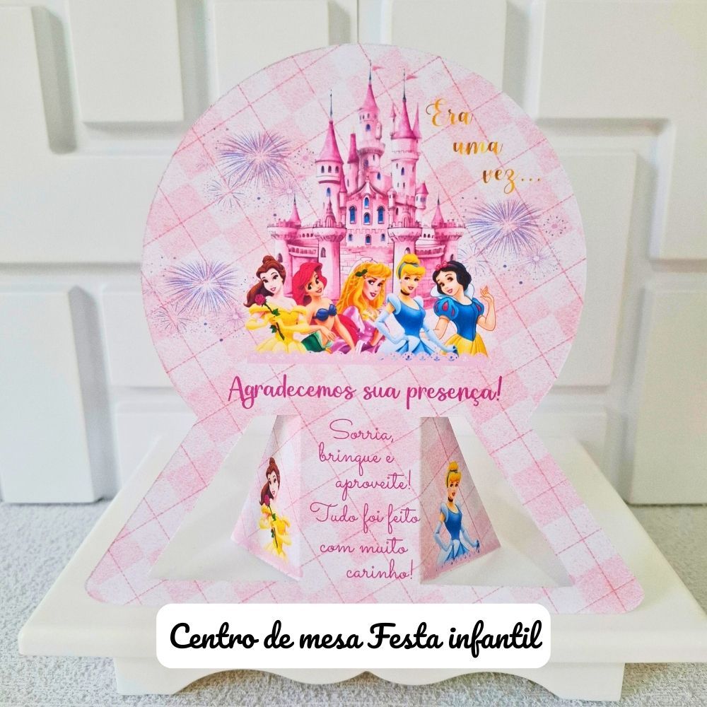 Centro De Mesa Das Princesas Disney Adultas Festa Infantil Plaquinha De Agradecimento Enfeite De Mesa Decorativo em Oferta na Shopee