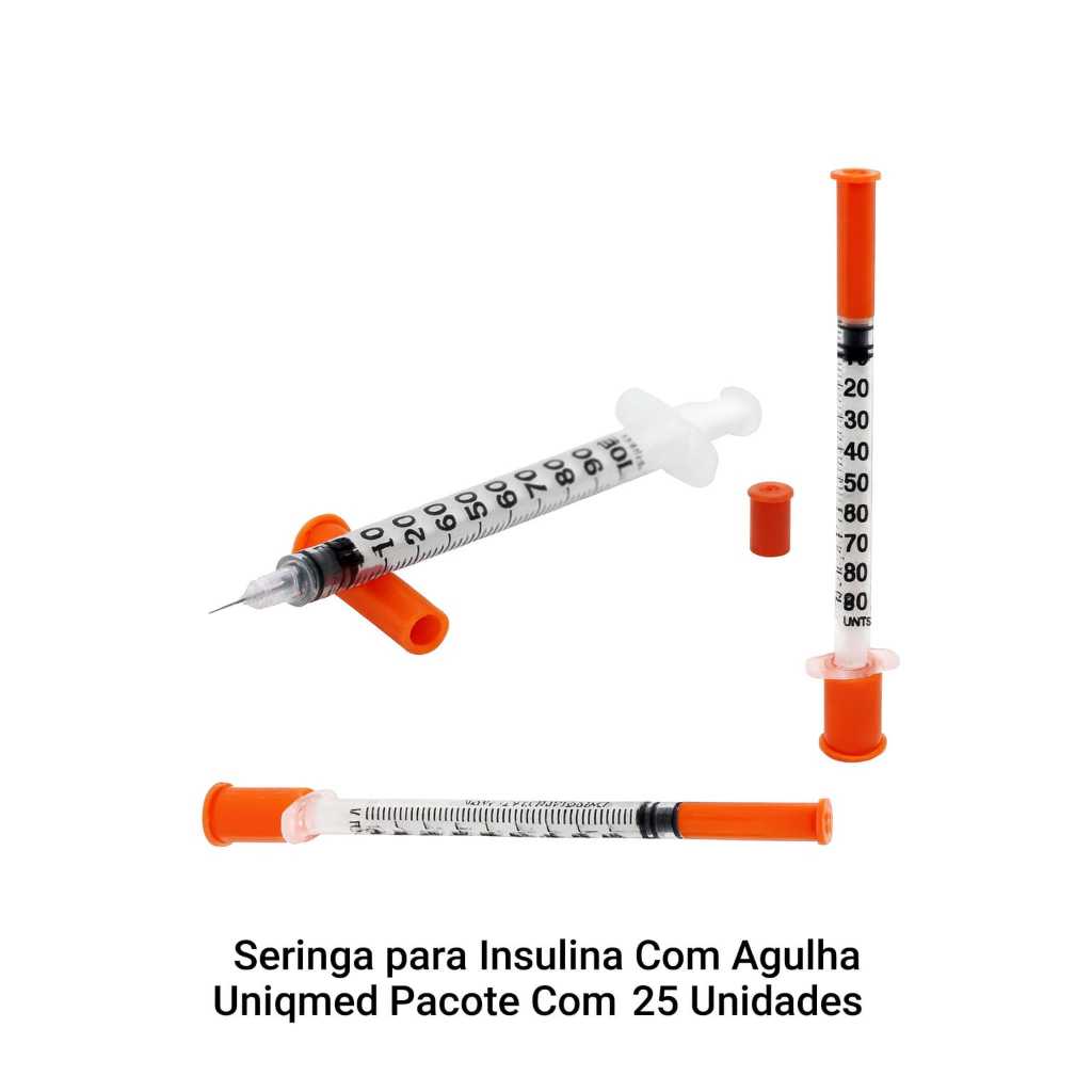Seringa para Botox com Agulha 6mm x 0,25mm, Botox Ultrafina Uniqmed - Kit 25 Unidades