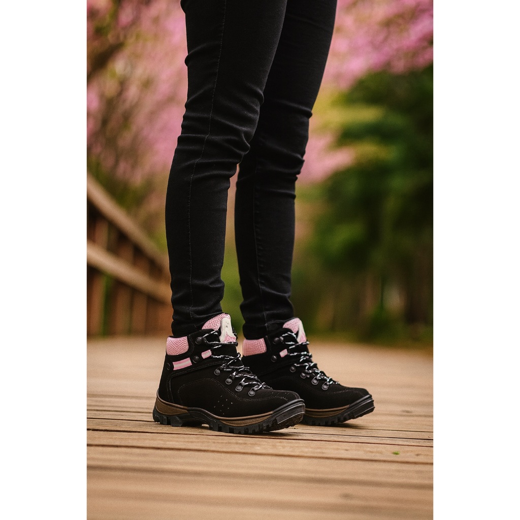 Bota Coturno Feminino Tendencia inverno Em Couro Nobuck