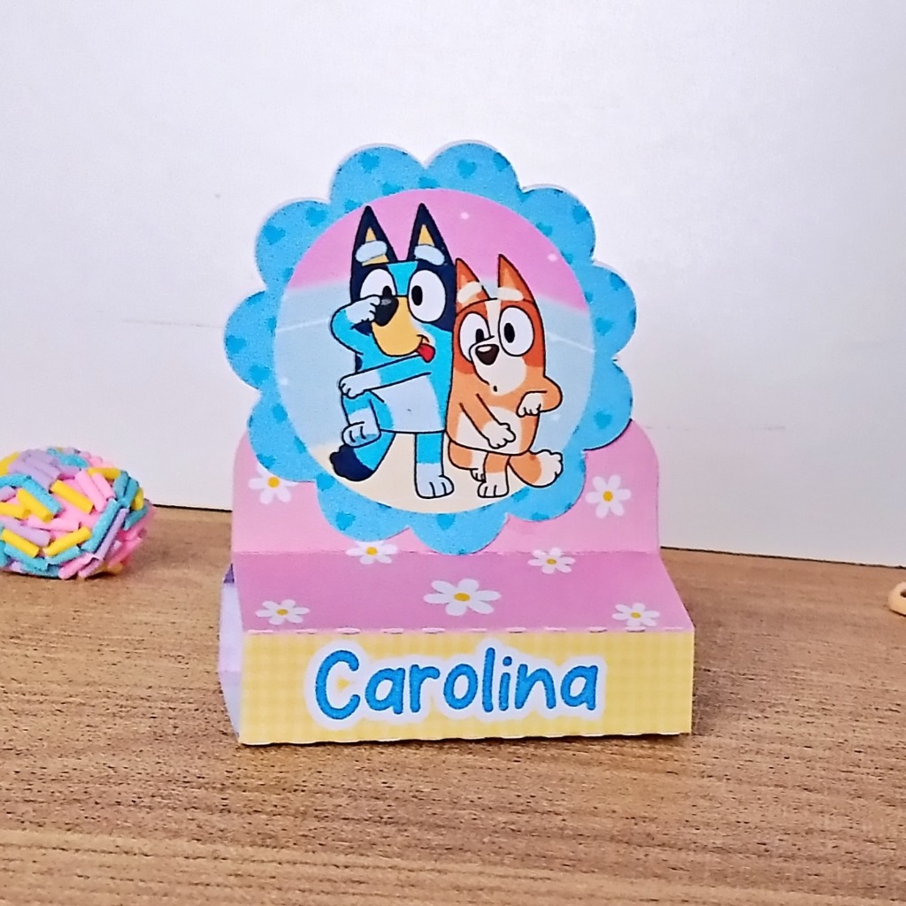 Porta-Bis duplo Bluey e Bingo Menina / Lembrancinha Festa Infantil / Aniversario / Lembrancinha Personalizada / Mimos