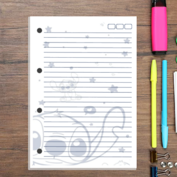 Refil de fichário Stitch - Bloco de fichario  miolo universtário A4 em Oferta na Shopee