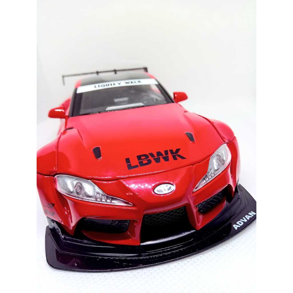 Miniatura Carrinho Metal Escala 1/24 Toyota Supra GR Liberty Walk Abre As Portas