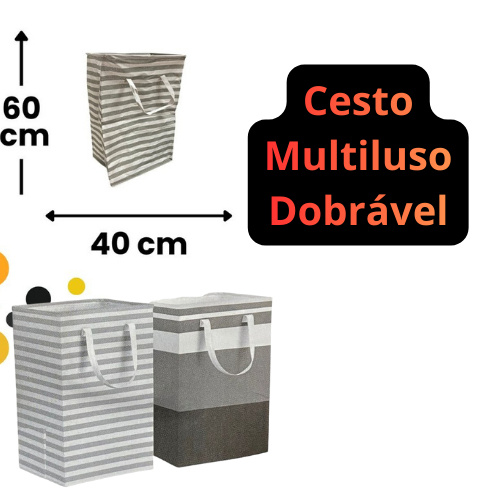 Cesto Multiuso DOBRÁVEL: Organização inteligente com estilo para todos os ambientes - SORTIDO