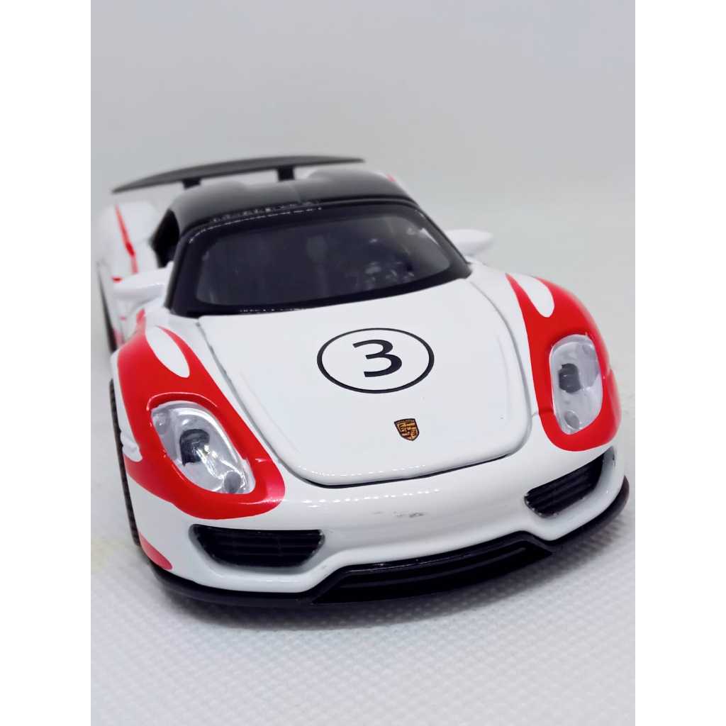 Miniatura Carrinho Metal Escala 1/32 Porsche 918 Weissach Abre As Portas