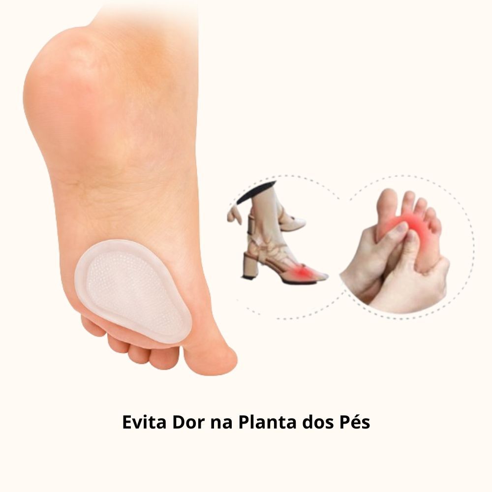 Par Palmilha de Gel Silicone Confortável, Macia e Protetora da Planta dos Pés