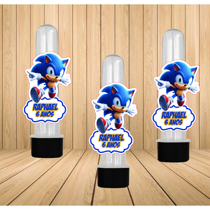 PRONTA ENTREGA kit Apliques para tubete | Sonic | Lembrancinha Festa Aniversário  10 20 30 40 50 UN