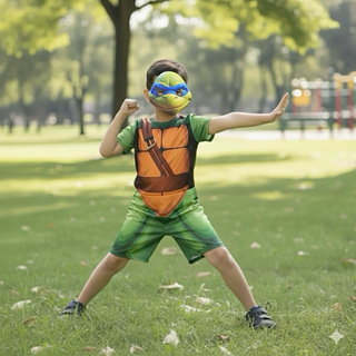 Fantasia Infantil Tartaruga Ninja Leonardo Com Mascara Realista em Oferta na Shopee