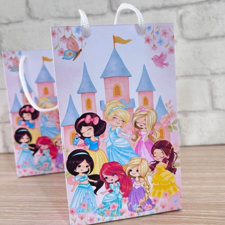 Sacolinhas Personalizadas Festa Aniversário Lembrancinha Princesas Disney Cut, PEGUE E MONTE