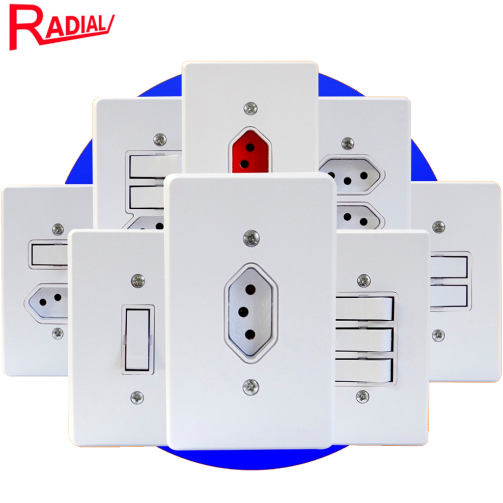 Interruptor e tomada RADIAL ideal Linha Perola  para embutir em Oferta na Shopee