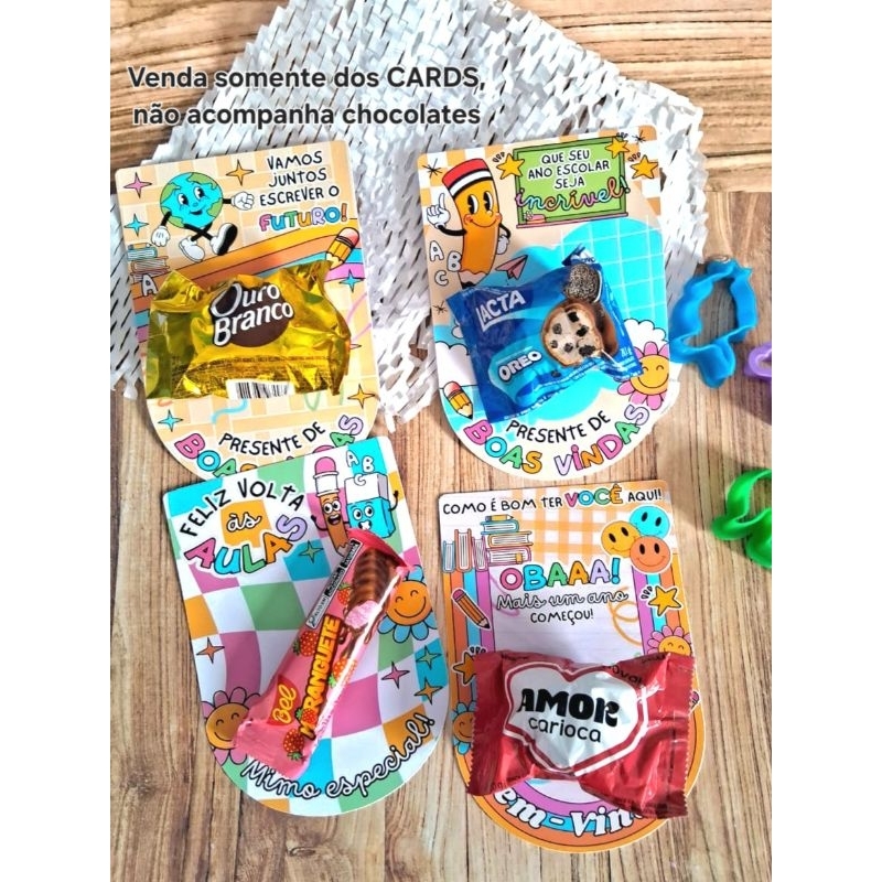 Card para Bombons Lembrancinhas do Volta às Aulas