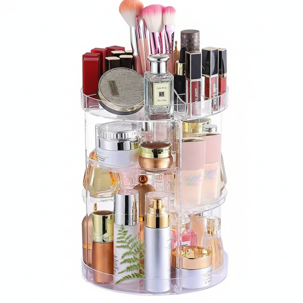 Organizador Giratório Maquiagem Acrílico Transparente 360° Suporte Cosmeticos