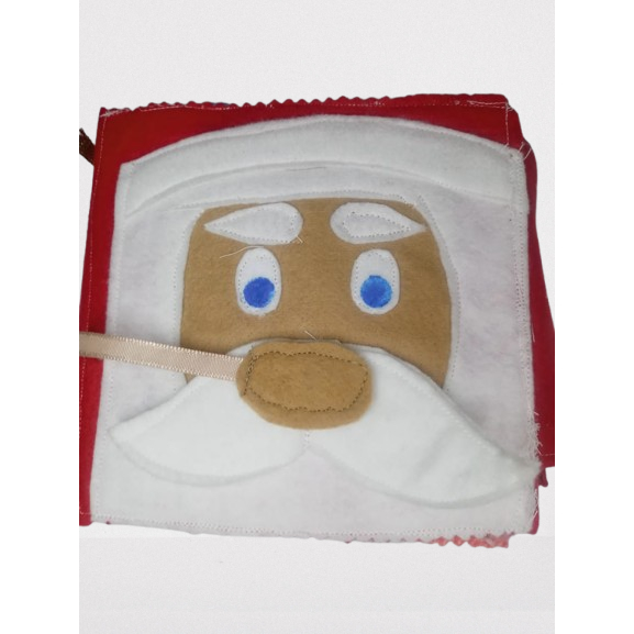 Livro sensorial didático em feltro Natal encantado.