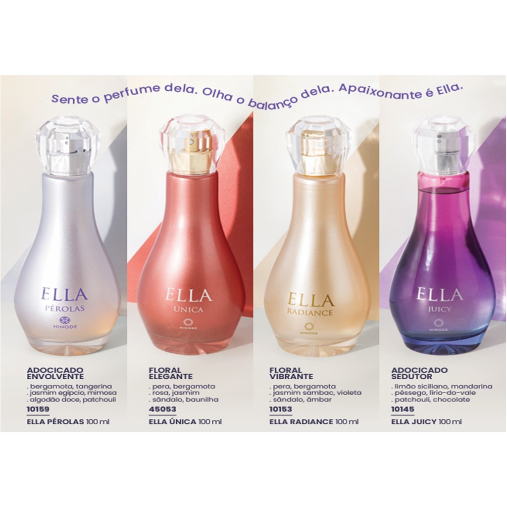 Hinode perfumes femininos linha ELLA Pérolas Única Radiance Juicy