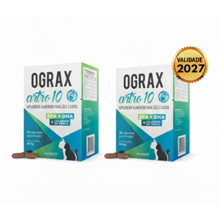 Kit 2 Ograx Artro 10 Suplemento Alimentar Para Cães e Gatos Avert 30 Cápsulas em Oferta na Shopee