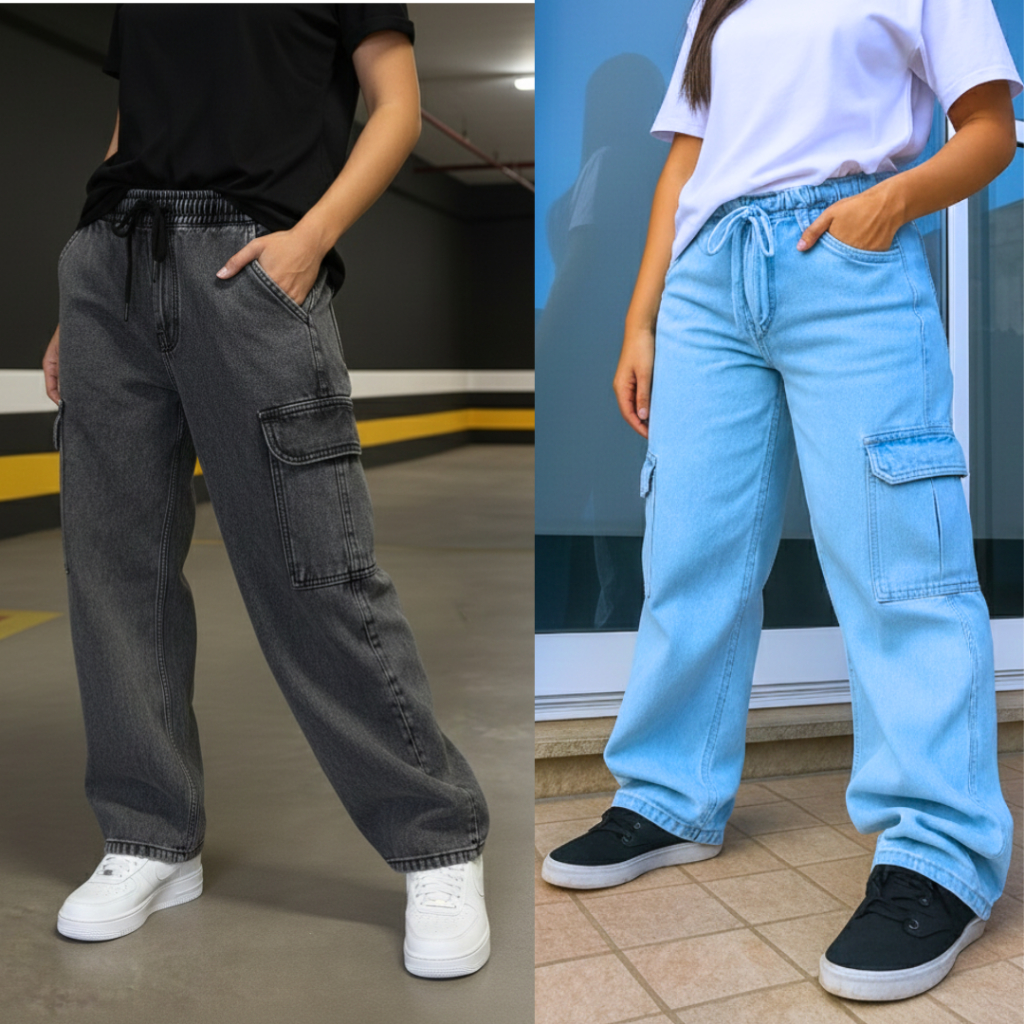 calças jogger cargo balão com bolso lateral