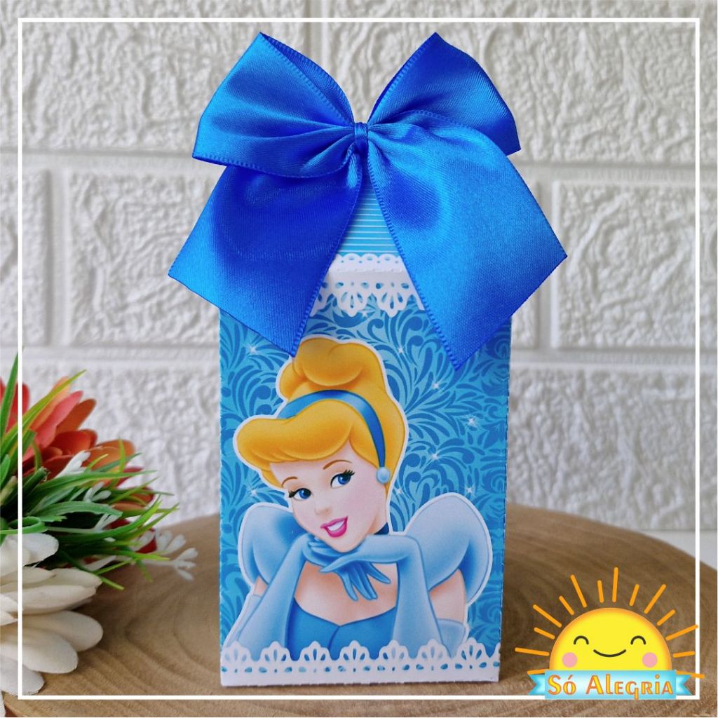 20 e 40 Caixinhas Tema Cinderela - SEM Personalização - Lembrancinhas para Festa e Aniversário Infantil - Pegue e Monte
