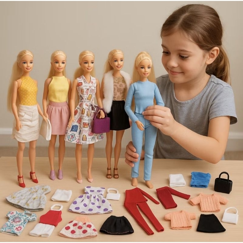 Kit 5 Roupinhas Para Boneca 30cm - Vestidos e Conjuntos Moda Fashion